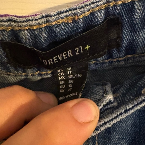 Forever 21 Denim Mini skirt with rainbow waistband. Women’s size 1X - Picture 3 of 6